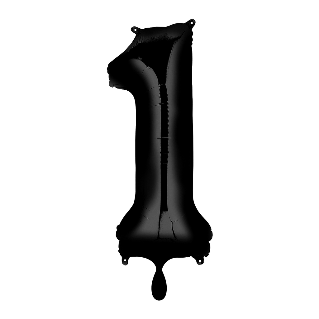 Zahlenballon 1 - Ballon XL in Schwarz - Folienballon 66cm