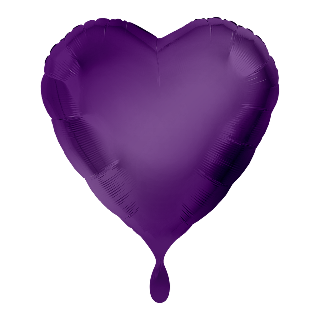 Herz Ballon in Lila - Heart Folienballon 43cm