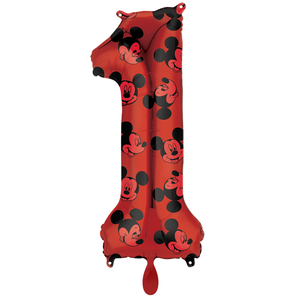 Micky Maus Nummer 1 - Mickey Mouse Zahlenballon Ballon Folienballon 66cm