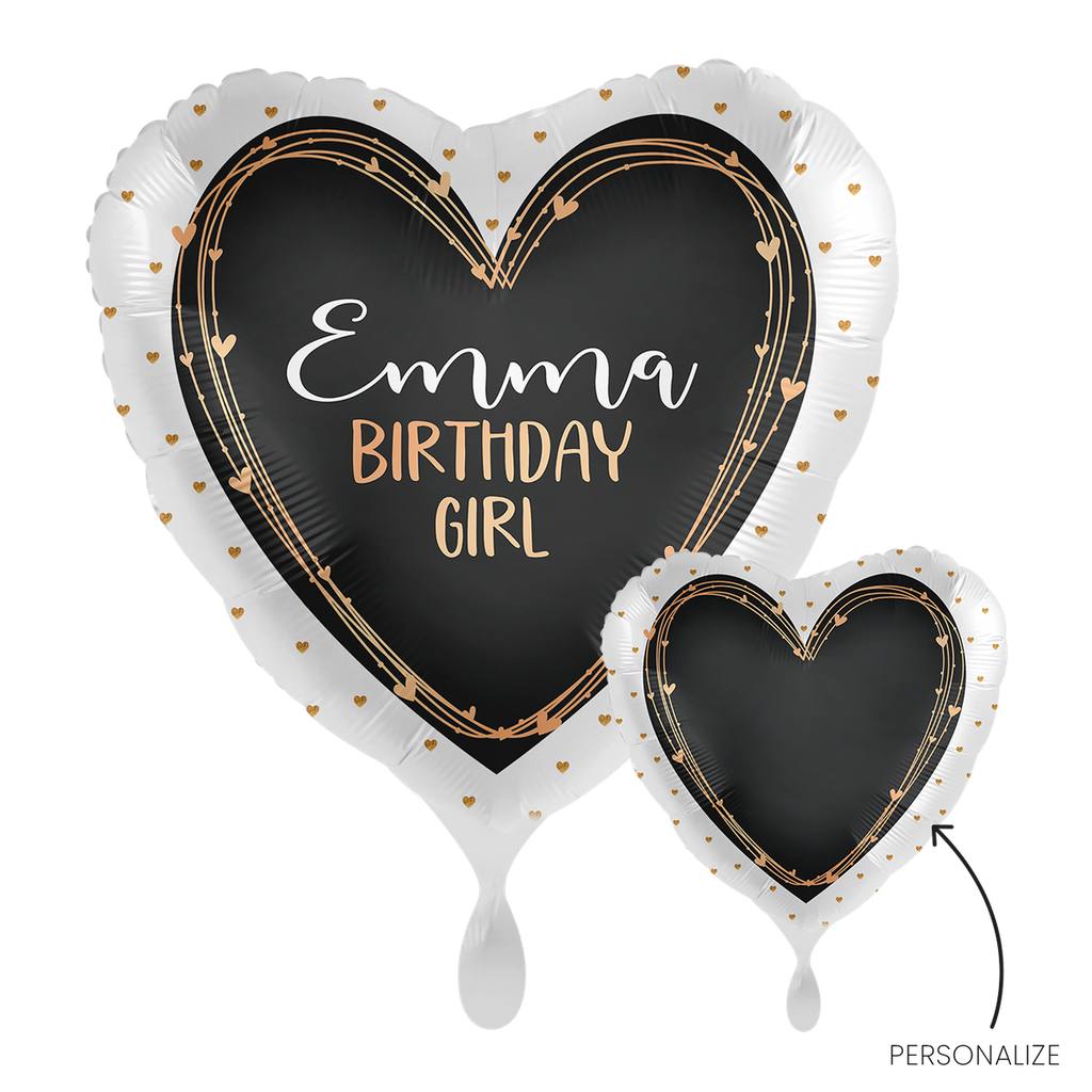 Personalisierbarer Ballon - Personalize IT Elegant Heart Herzballon Folienballon 43cm
