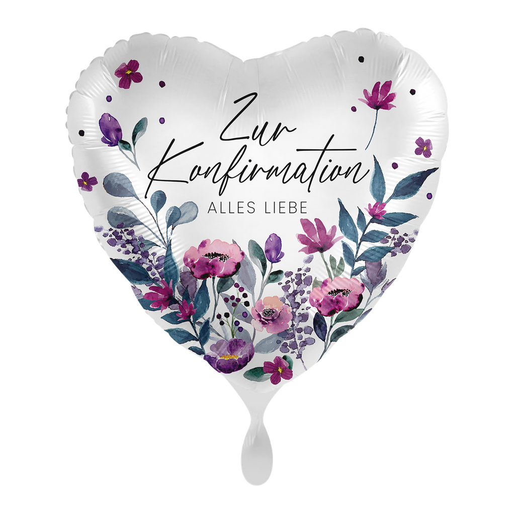 Konfirmation Blumen - Flowery Confirmation Konfirmationsballon Ballon Folienballon 43cm