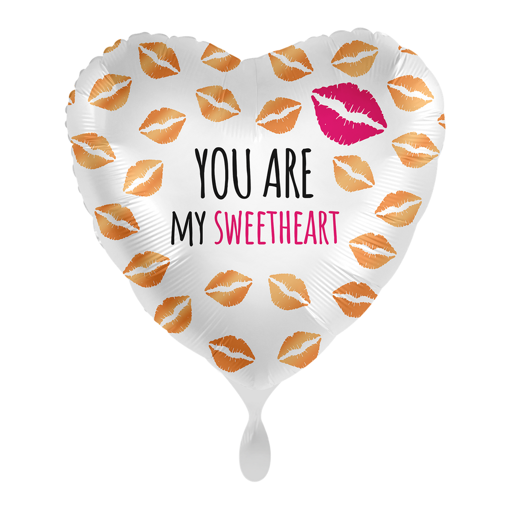 You are my Sweetheart Herzballon - Hugs & Kisses Heart Ballon Folienballon 43cm