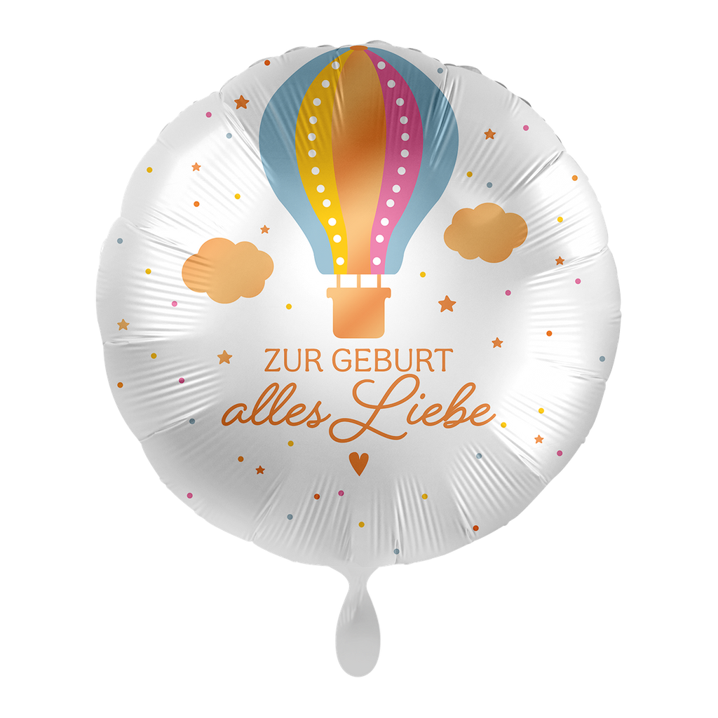 Zur Geburt Alles Liebe - Hot Air Balloon Baby Geburt Birthday Ballon Folienballon 43cm