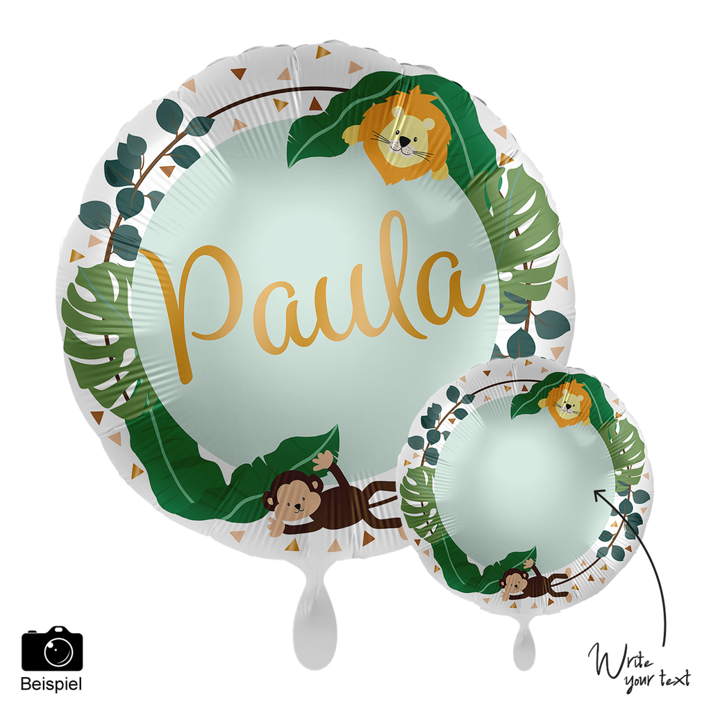 Personalisierbarer Ballon - Personalize IT Jungle Friends Folienballon 43cm