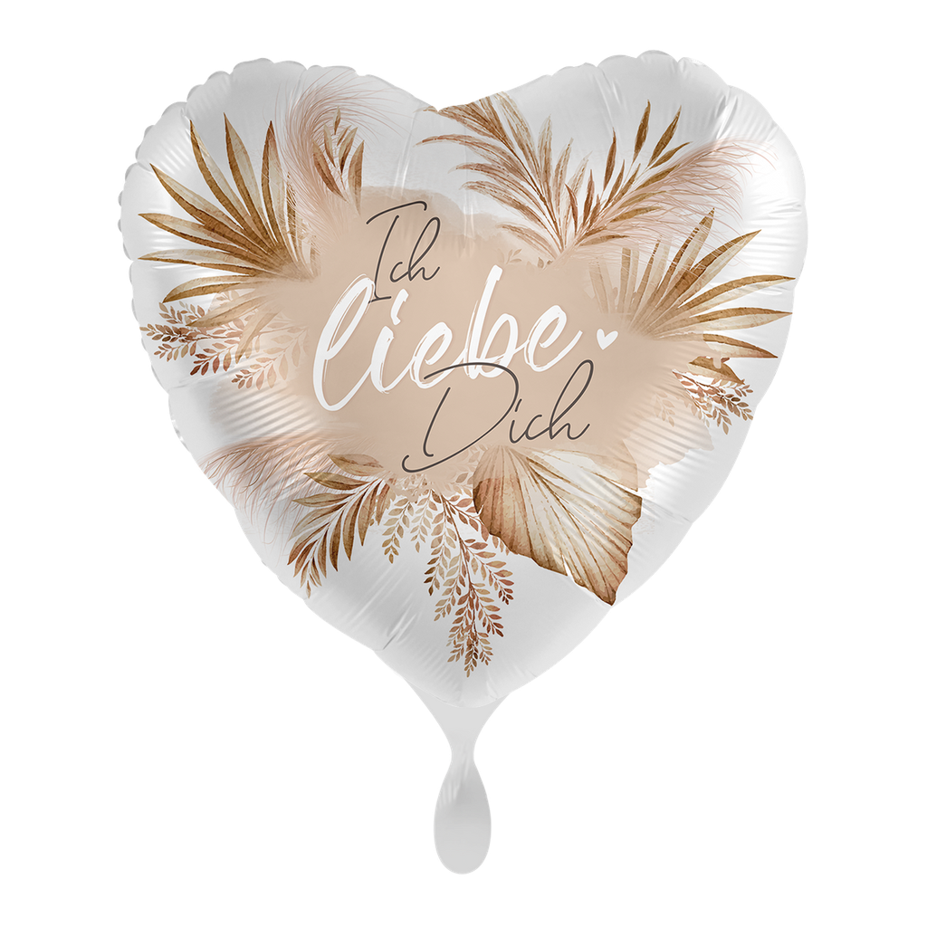 Ich Liebe Dich Herzballon - Love You Natural Ballon Folienballon 43cm