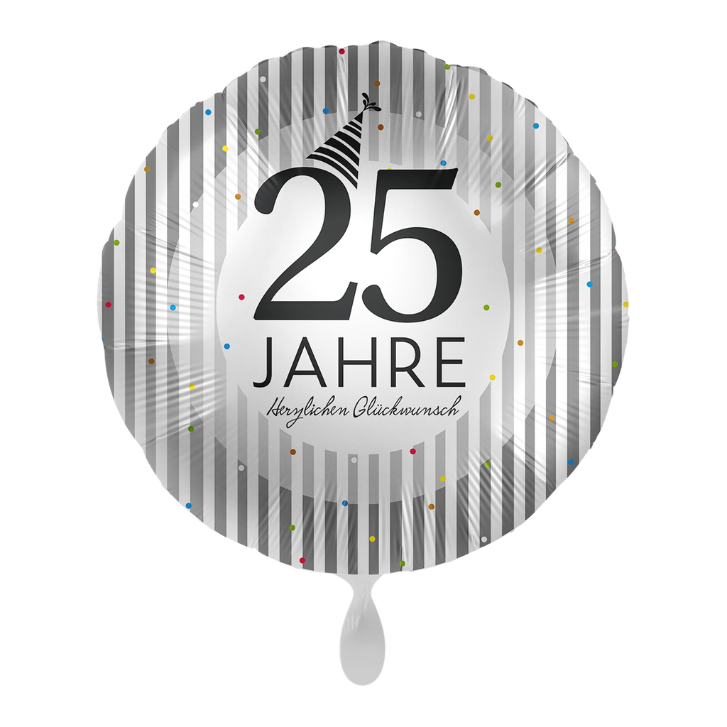 25. Geburtstag - 25 Jahre Golden Stripes Ballon Folienballon 43cm