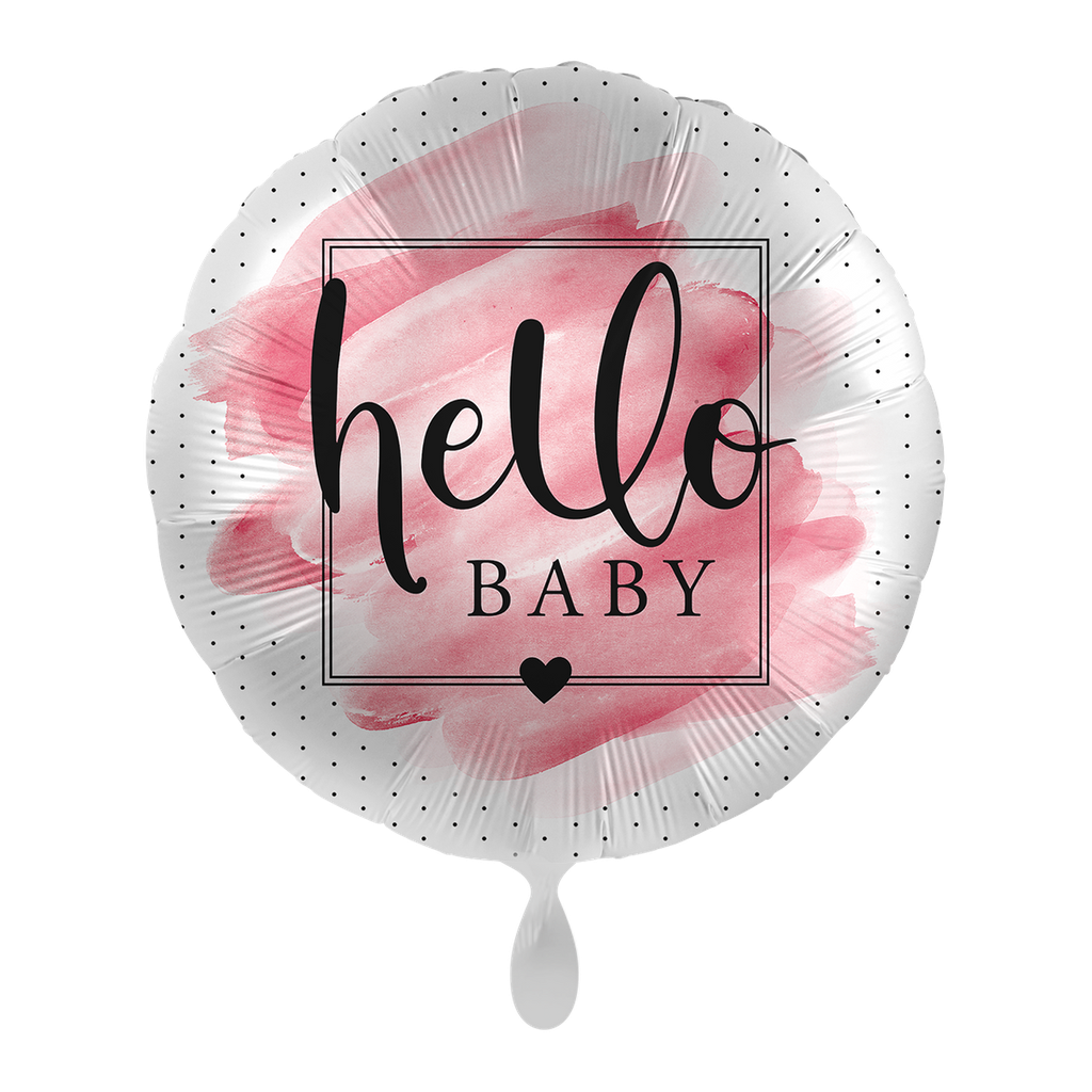Hallo Baby - Welcome to the World, Baby Girl! Geburt Birthday Ballon Folienballon 43cm