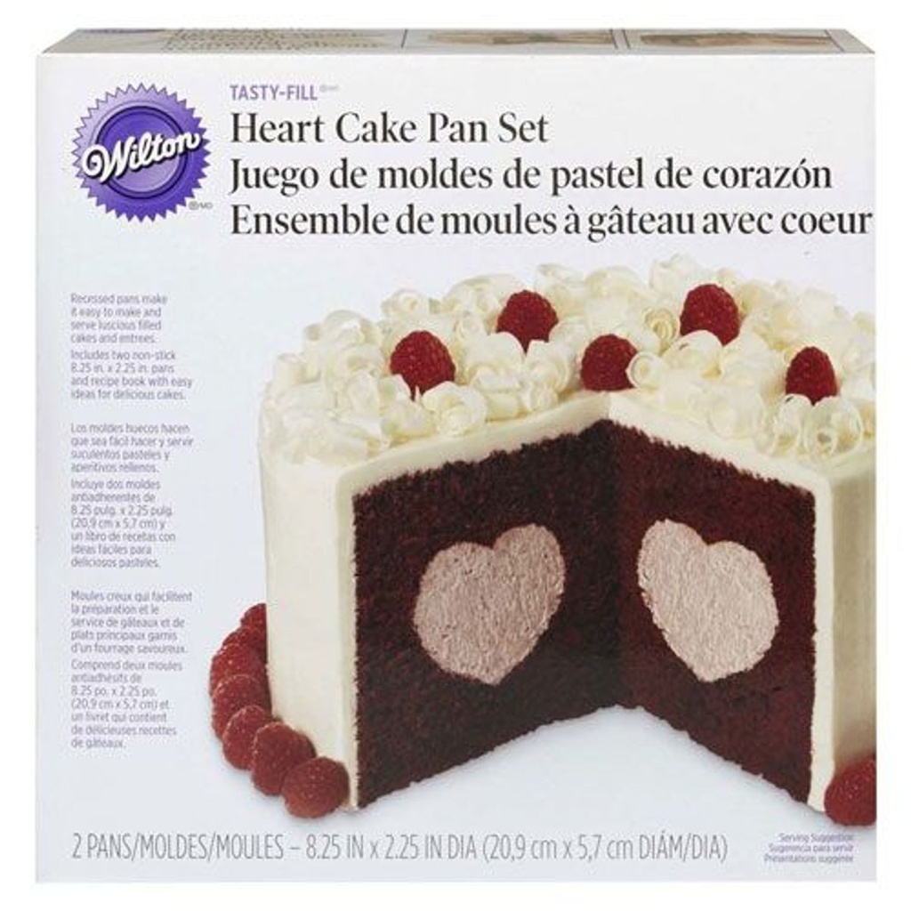 Wilton Heart Tasty-Fill Cake Pan Set - Torten Backform mit innerer Herzform