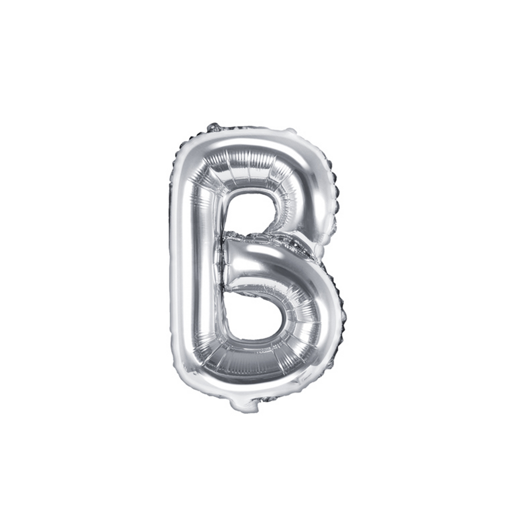 Buchtsabe B in Silber - XS Ballon Folienballon 35cm
