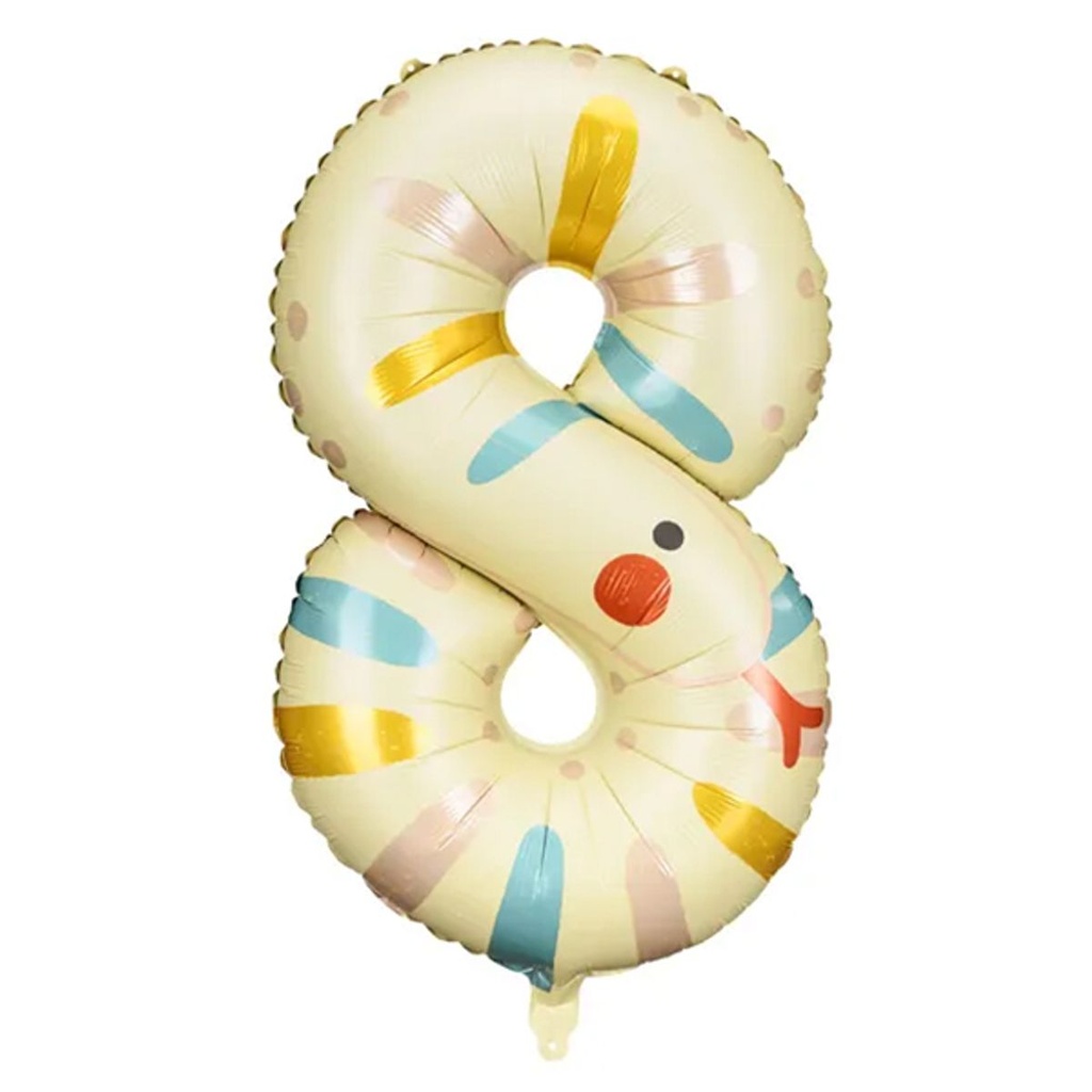 Zahlenballon 8 - Ballon XXL in Schlangenmotiv - Folienballon 43x72cm