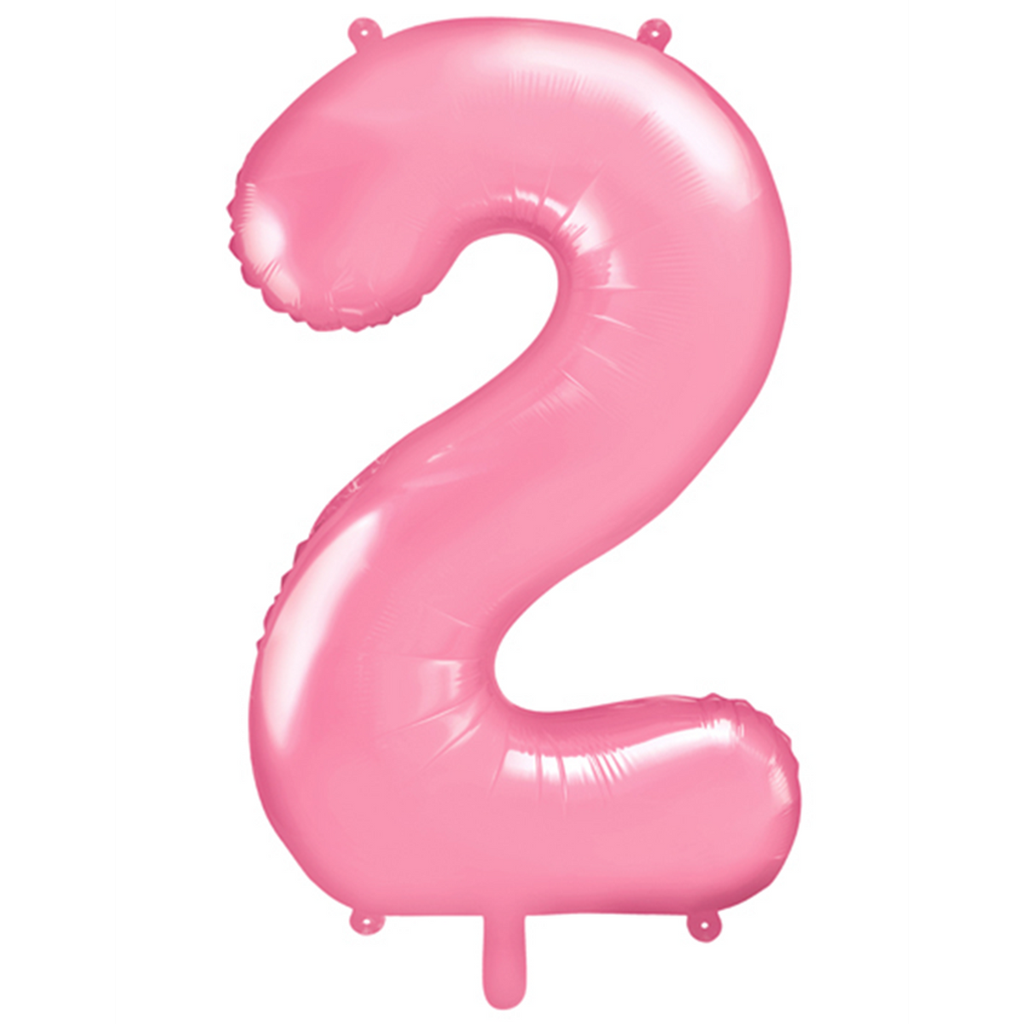 Zahlenballon 2 - Ballon XXL in Rosa - Folienballon 86cm