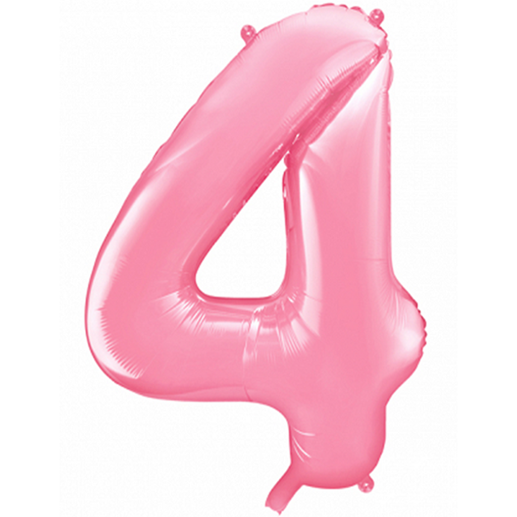Zahlenballon 4 - Ballon XXL in Rosa - Folienballon 86cm