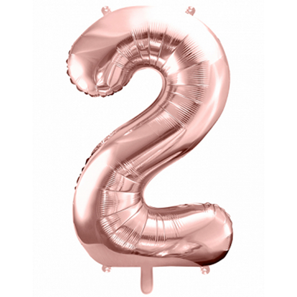 Zahlenballon 2 - Ballon XXL in Rosegold - Folienballon 86cm