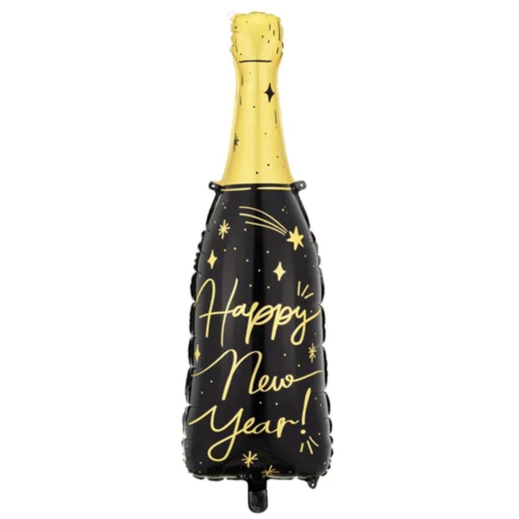 Sektflasche / Champagnerflasche Happy New Year - Ballon Folienballon 27x88cm