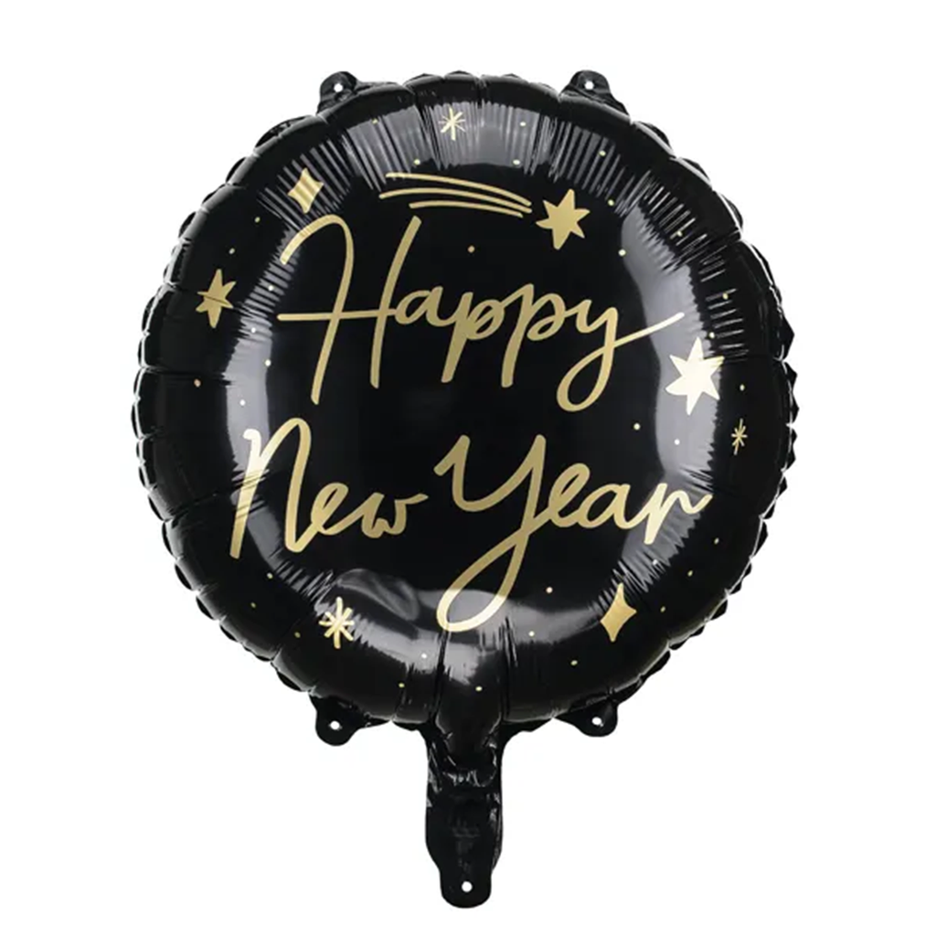 Silvesterparty - Happy New Year Black Ballon Folienballon 35cm