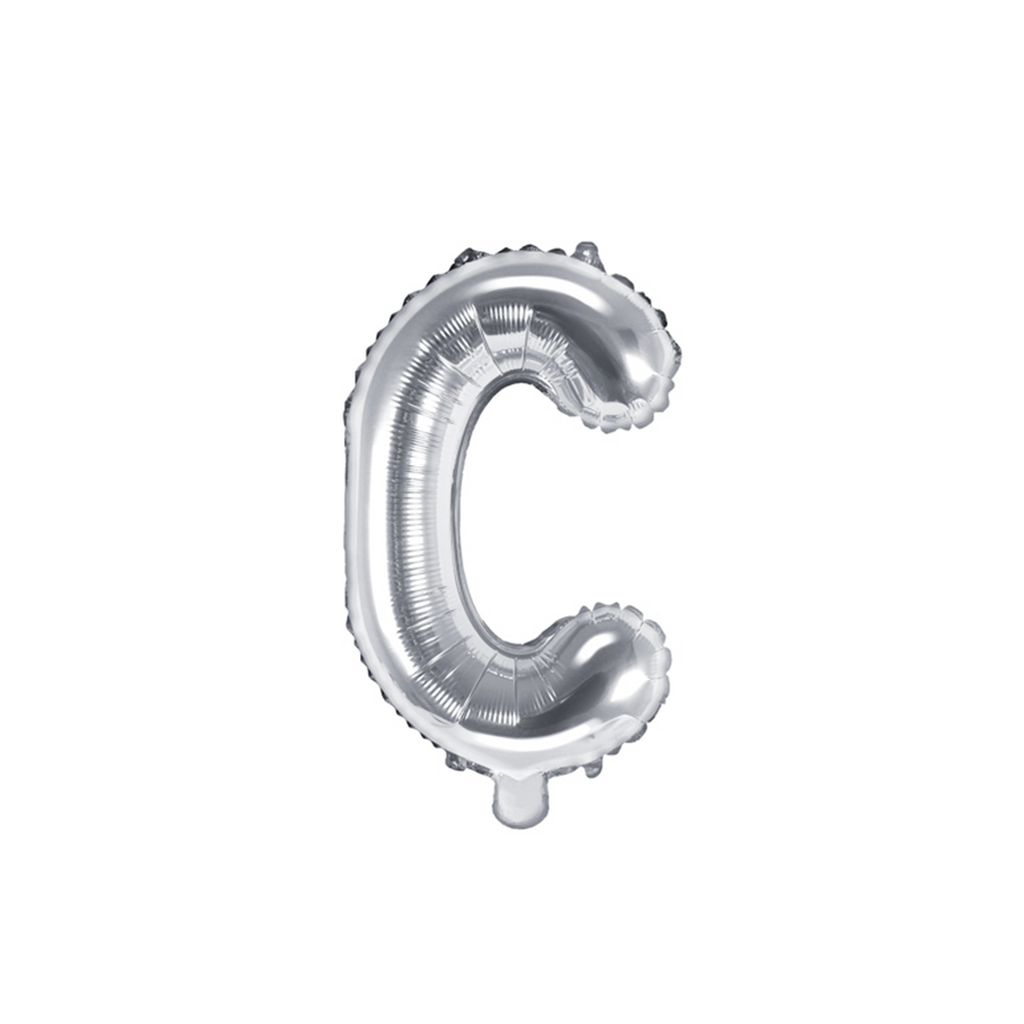 Buchtsabe C in Silber - XS Ballon Folienballon 35cm