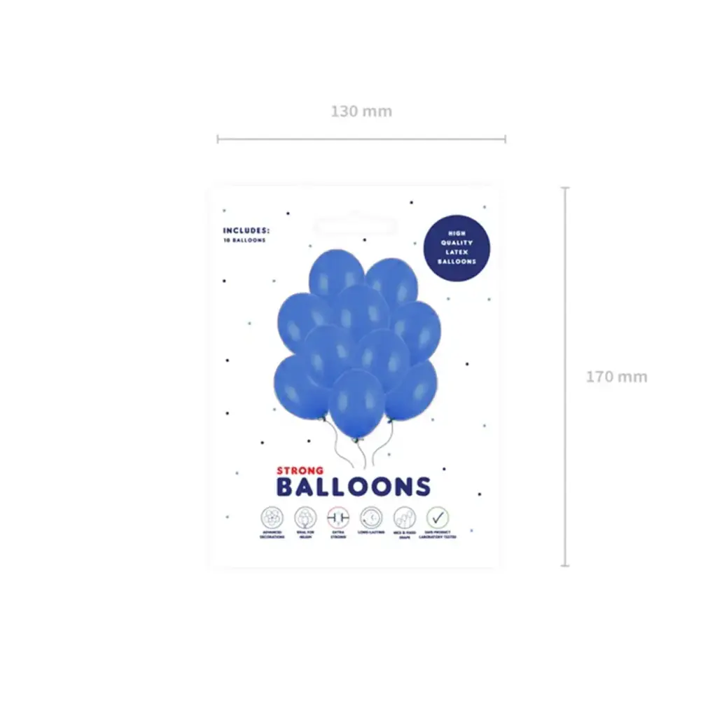 10 Luftballons - Ø 30cm - Pastell - Blau