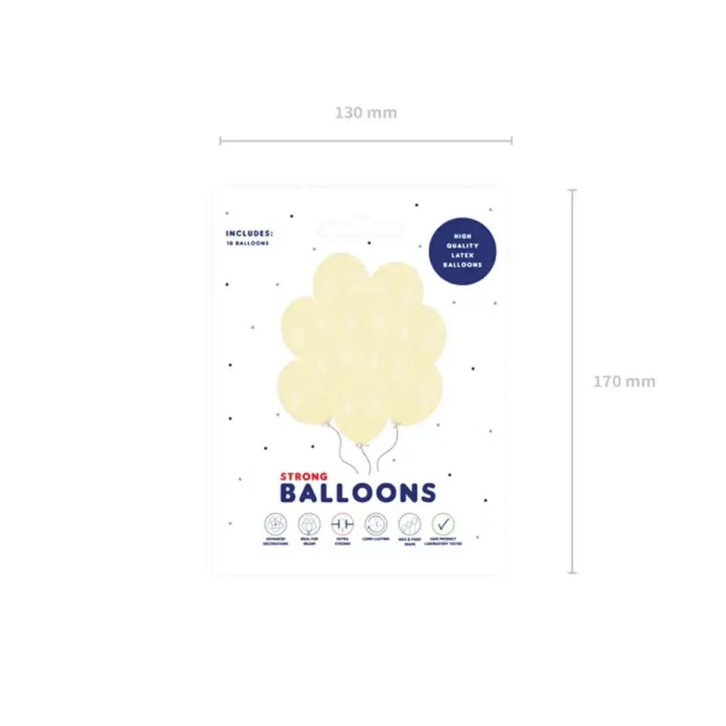 10 Luftballons - Ø 30cm - Pastell -  Gelb