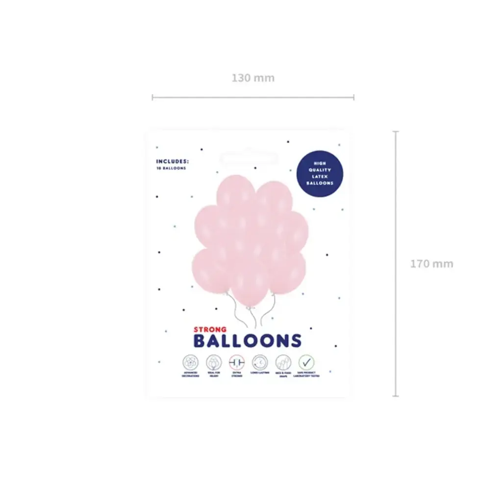10 Luftballons - Ø 30cm - Pastell - Rosa