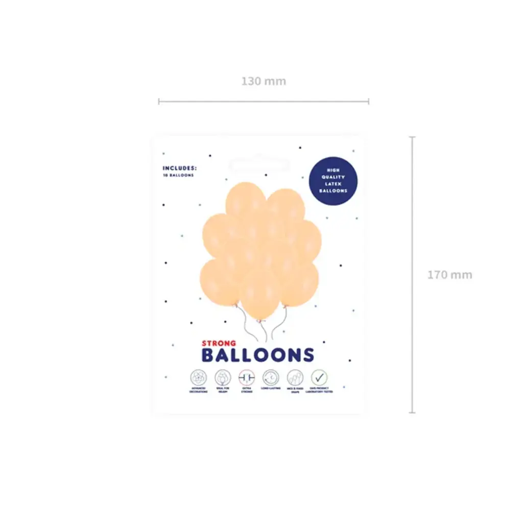 10 Luftballons - Ø 30cm - Pastell - Pfirsich