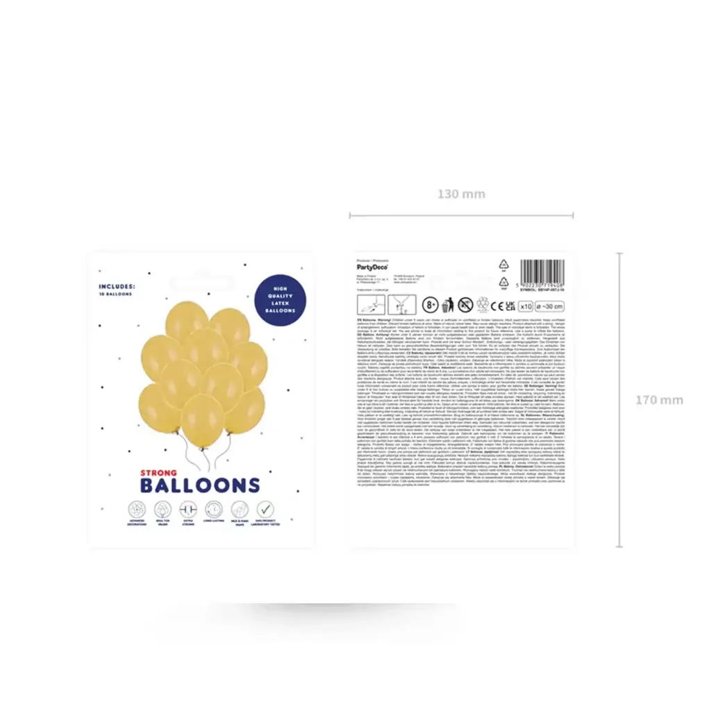 10 Luftballons - Ø 30cm - Metallic - Gold