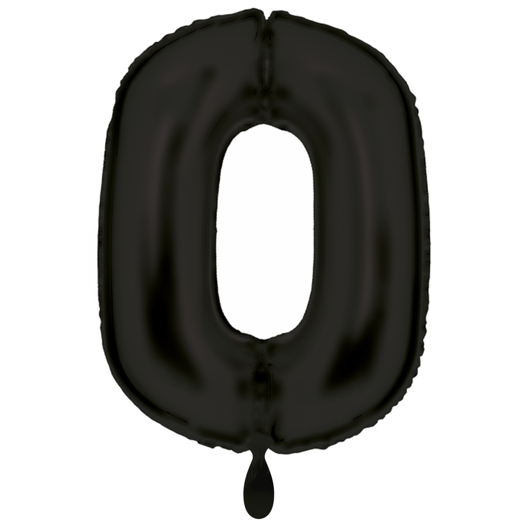 Zahlenballon 0 - Ballon XXL in Schwarz - Folienballon 86cm