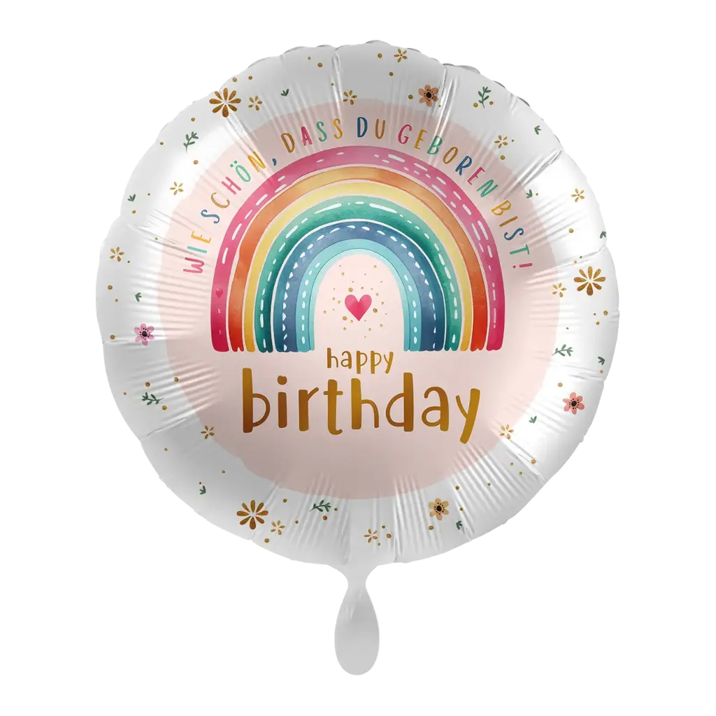 Alles Gute zum Geburtstag - Dotty Rainbow Birthday Ballon Folienballon 43cm