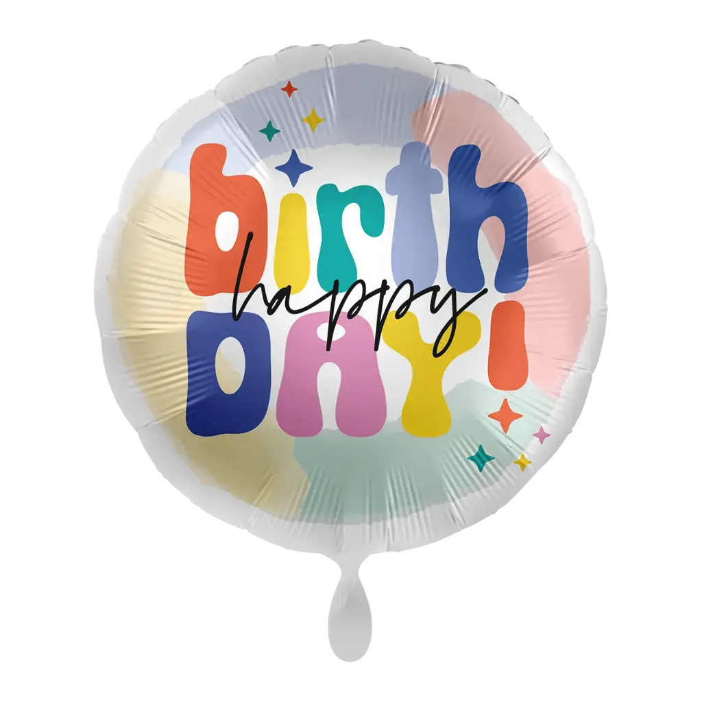 Alles Gute zum Geburtstag - Happy and Colourful Birthday Ballon Folienballon 43cm