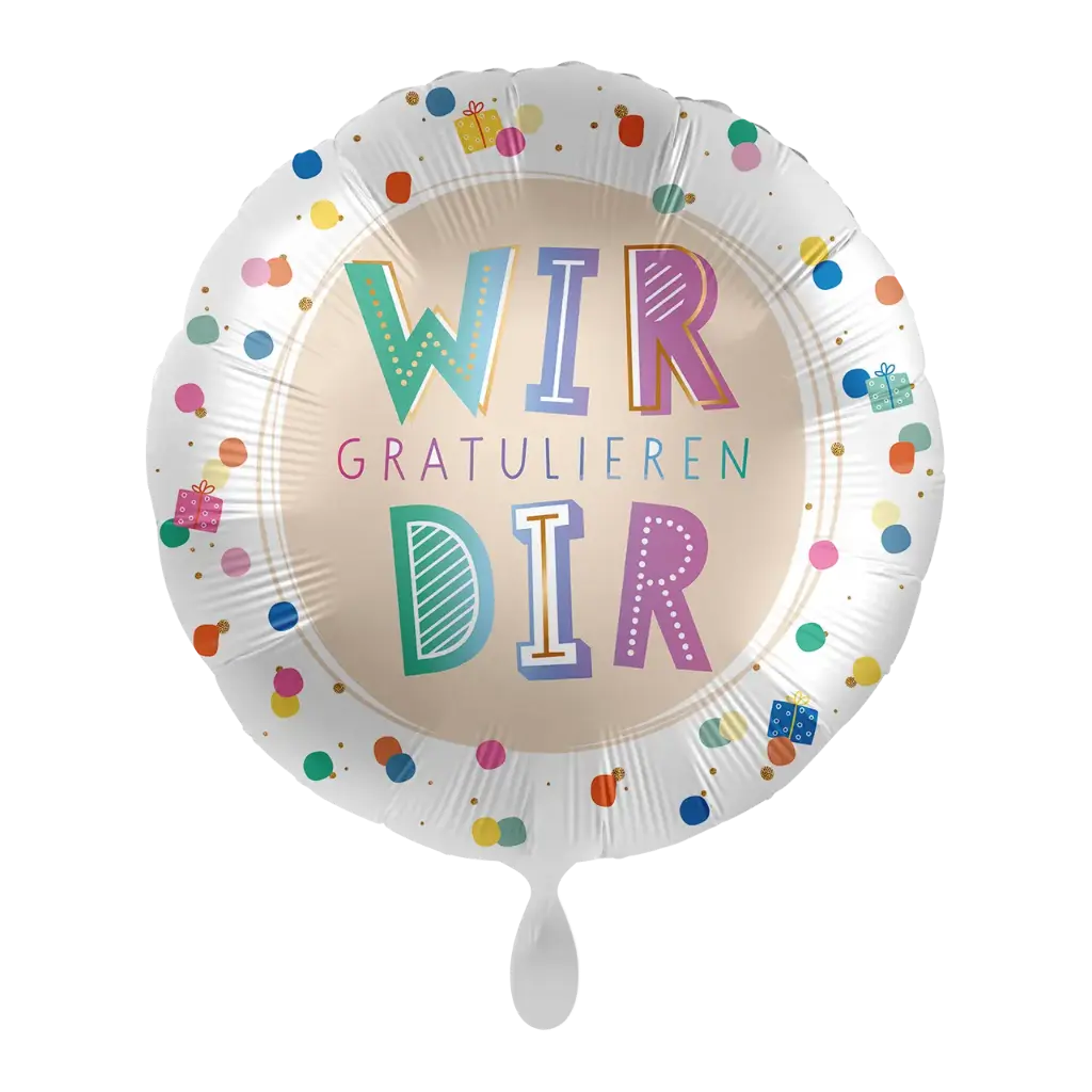 Alles Gute zum Geburtstag - Polka Dots Birthday Ballon Folienballon 43cm