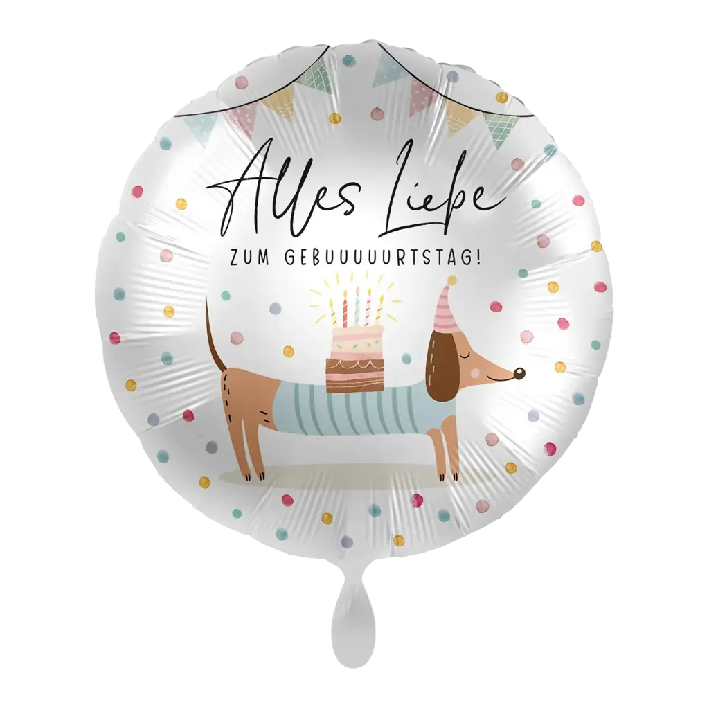 Alles Gute zum Geburtstag - Doggy Dots Birthday Ballon Folienballon 43cm