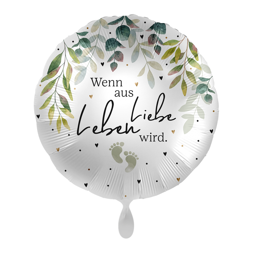Wenn aus Liebe Leben wird - Eukalyptus Baby Love Ballon Folienballon 43cm