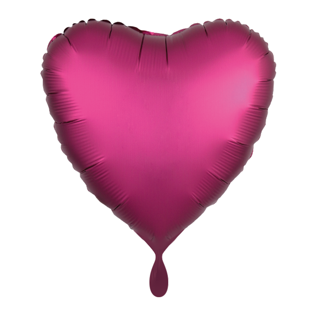 Herz Ballon in Satin Pink - Heart Folienballon 43cm 