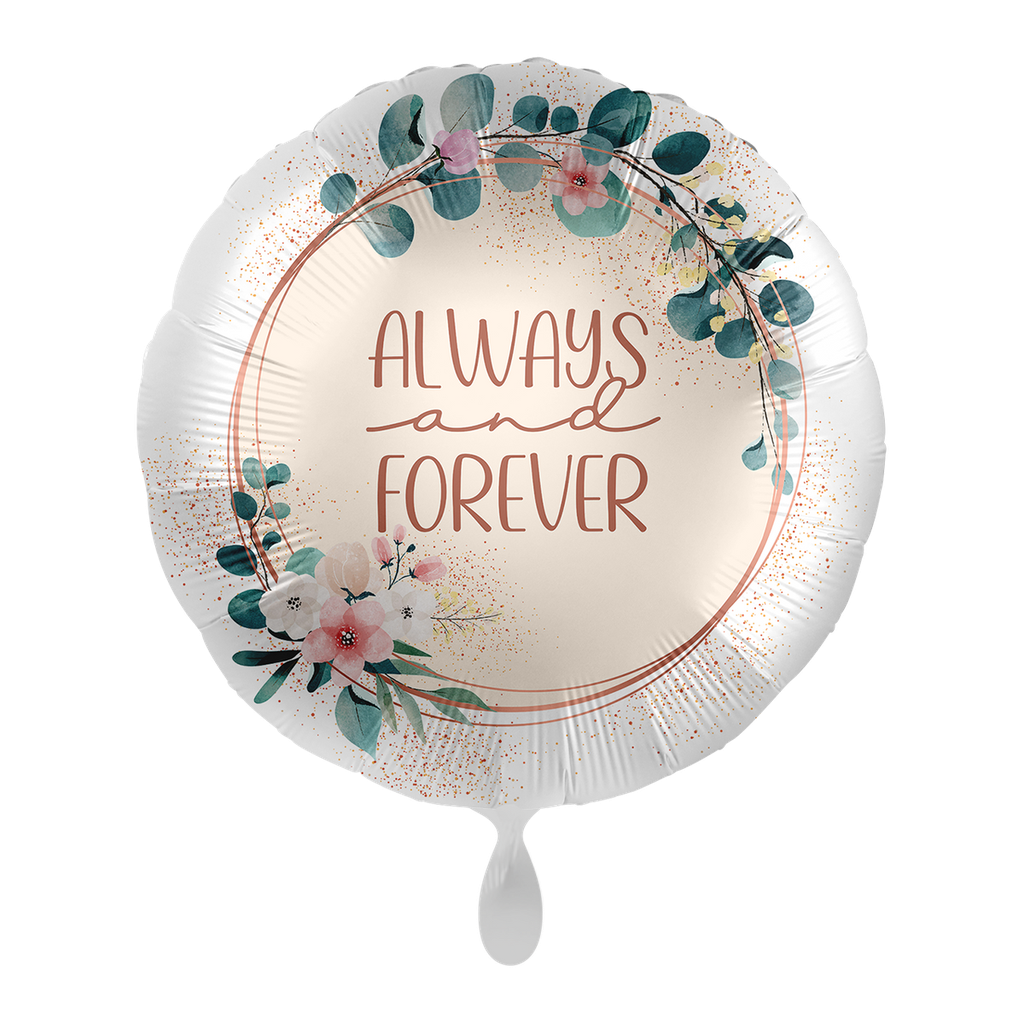 Always and Forever Hochzeitsballon Ballon - Blooming Forever Love Ballon Folienballon 43cm