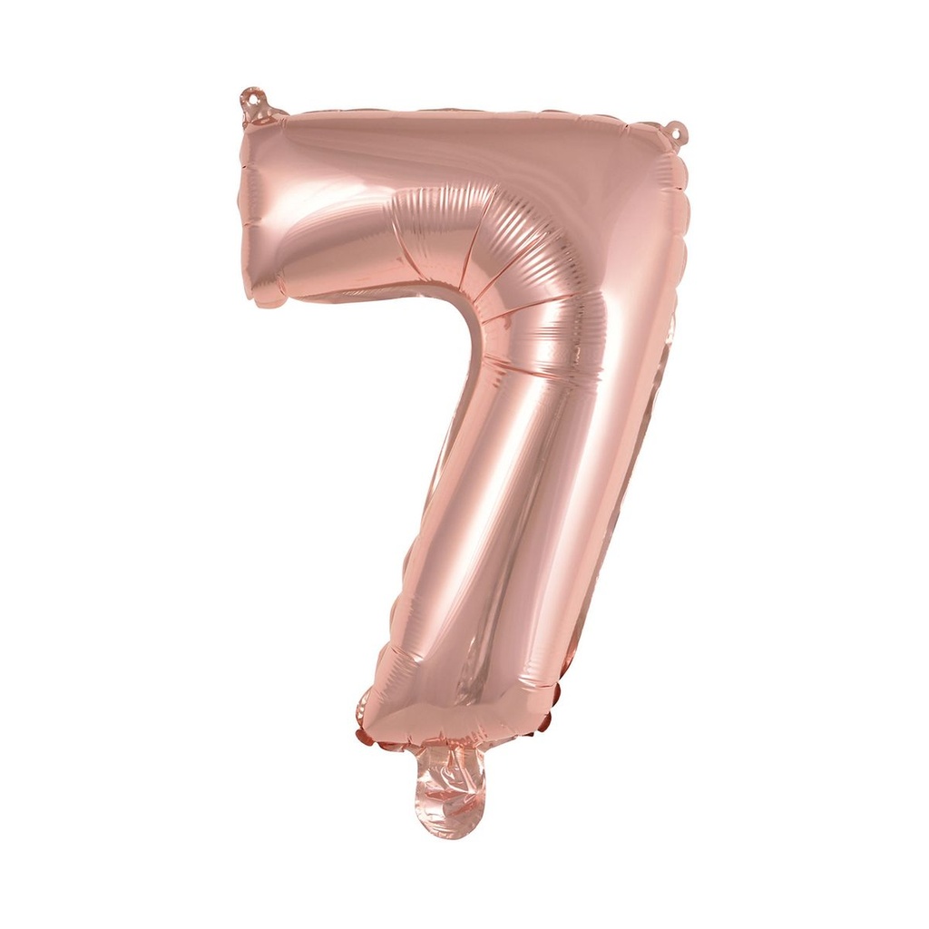 Zahlenballon Zahl 7 - Ballon XS in Rosegold - Folienballon 42cm