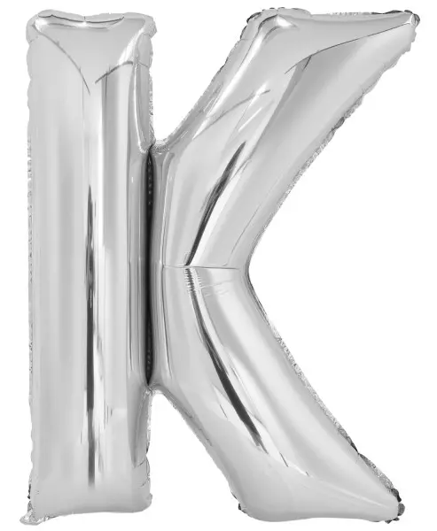 ZBuchstabenballon K - Ballon XXL in Silber - Folienballon 100cm