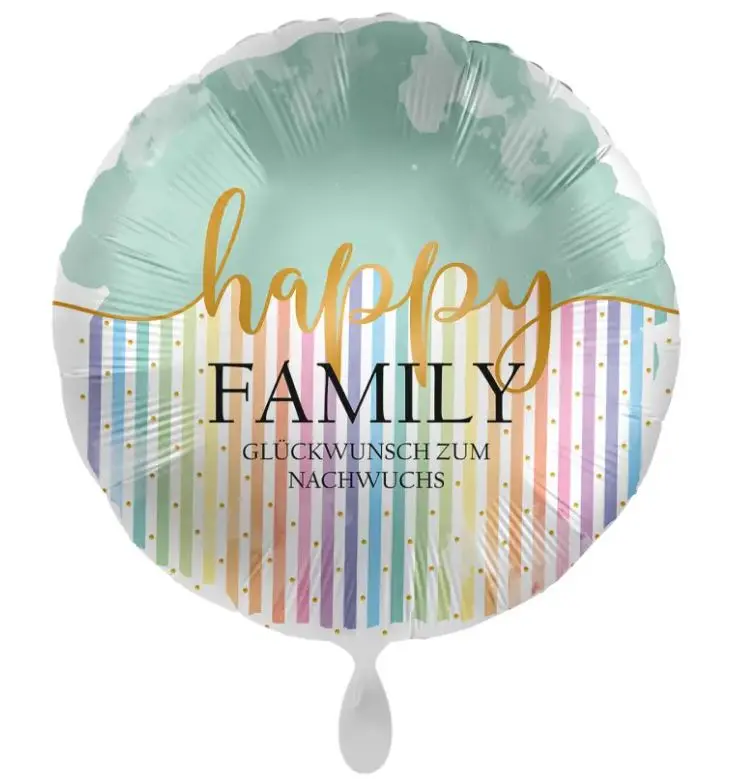 Happy Family - Glückwunsch zum Nachwuchs Geburt Ballon Folienballon 43cm
