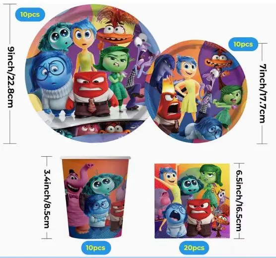 Alles steht Kopf - Party Einweggeschirr Set - 50 teilig