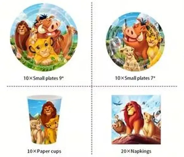 König der Löwen - Party Einweggeschirr Set - 50 teilig