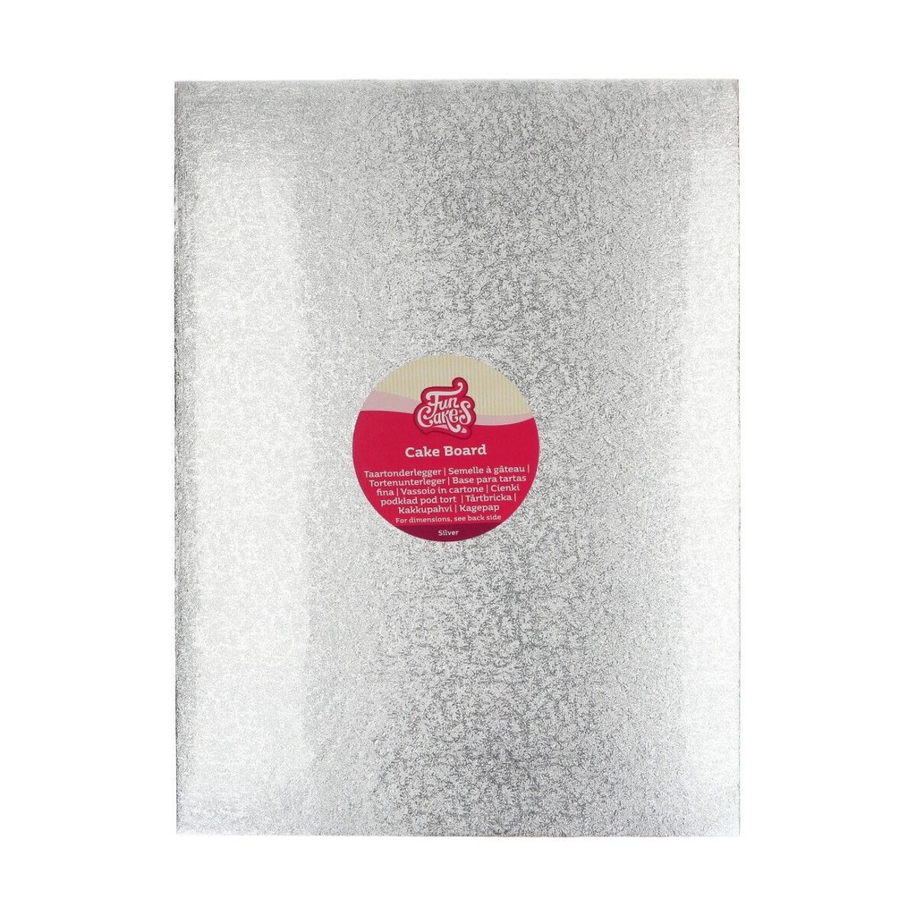 FunCakes Tortenplatte / Cakeboard Rechteckig 40,5 x 30,5 cm - Silber