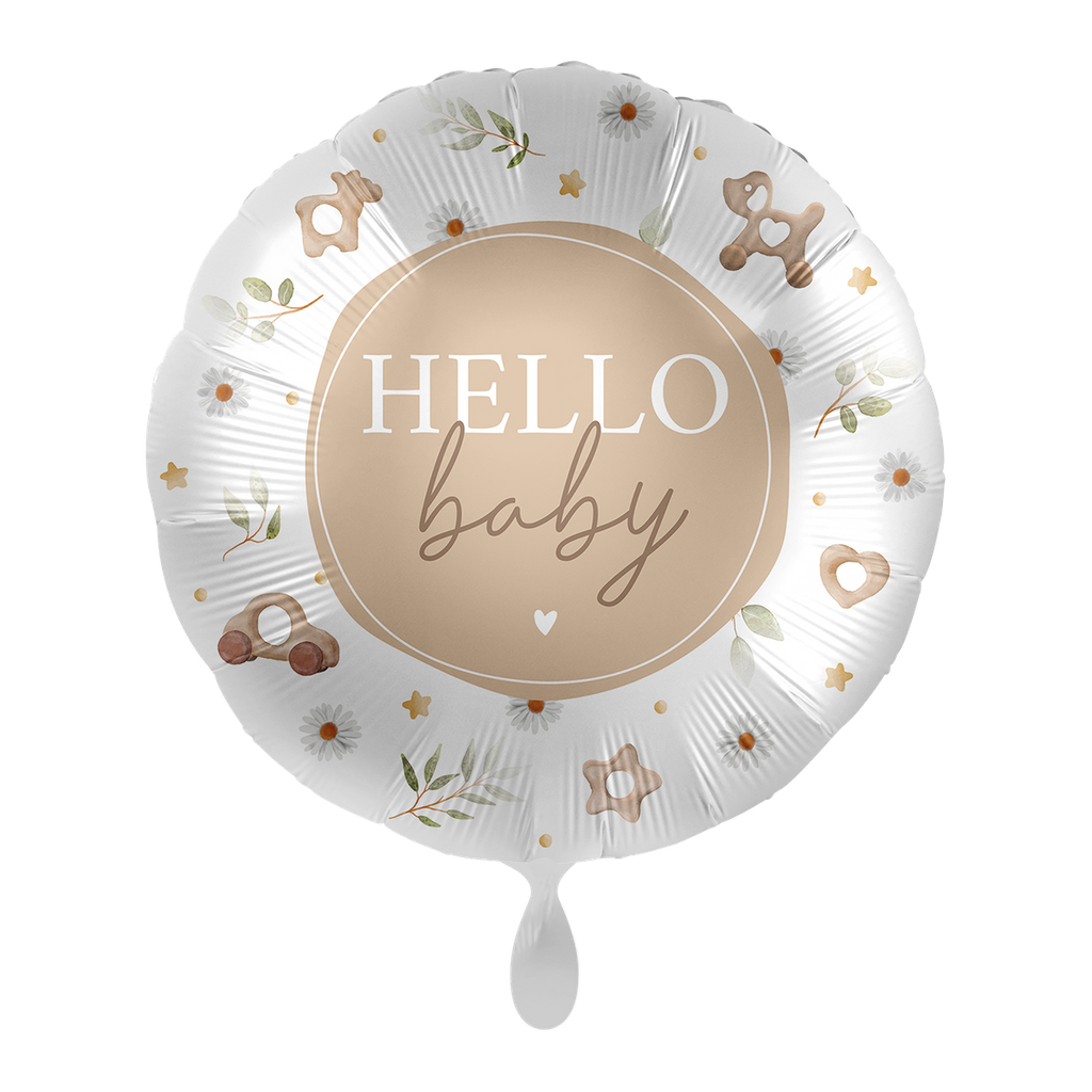 Hello to Happiness Baby - Geburt Birthday Ballon Folienballon 43cm