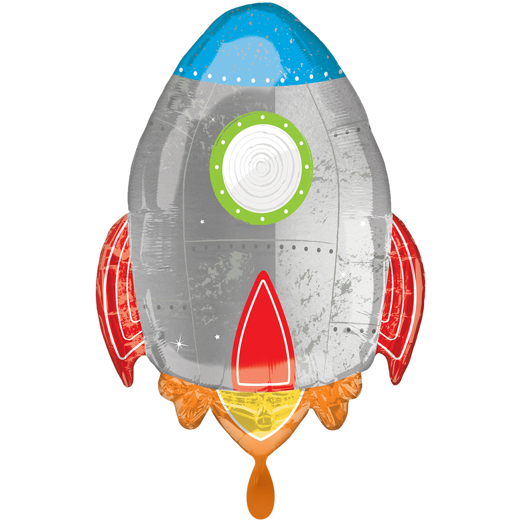 Raketen Ballon - Blast off Birthday XXL Folienballon 73cm