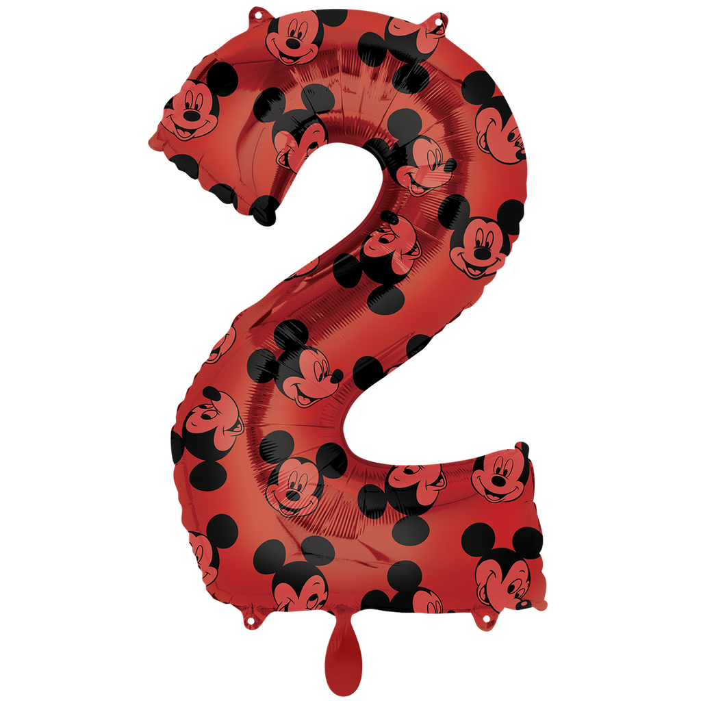 Micky Maus Nummer 2 - Mickey Mouse Zahlenballon Ballon Folienballon 66cm