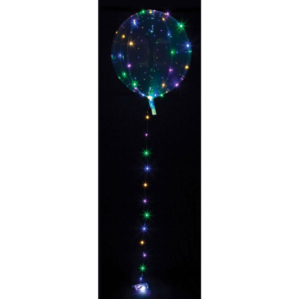 Clearz Crystal Clear Ballon mit bunter LED Lichterkette