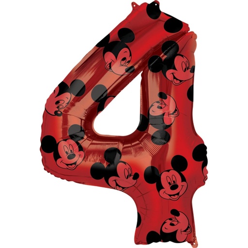 [4013401] Micky Maus Nummer 4 - Mickey Mouse Zahlenballon Ballon Folienballon 66cm