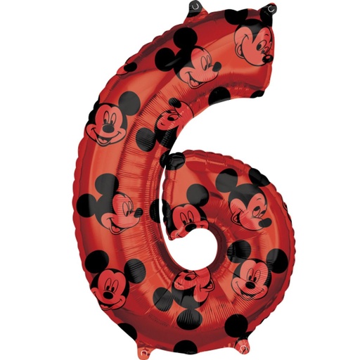 [4170701] Micky Maus Nummer 6 - Mickey Mouse Zahlenballon Ballon Folienballon 66cm