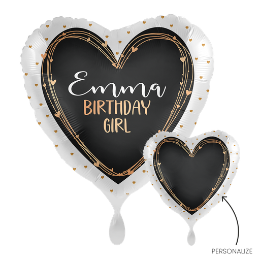 [80003K] Personalisierbarer Ballon - Personalize IT Elegant Heart Herzballon Folienballon 43cm