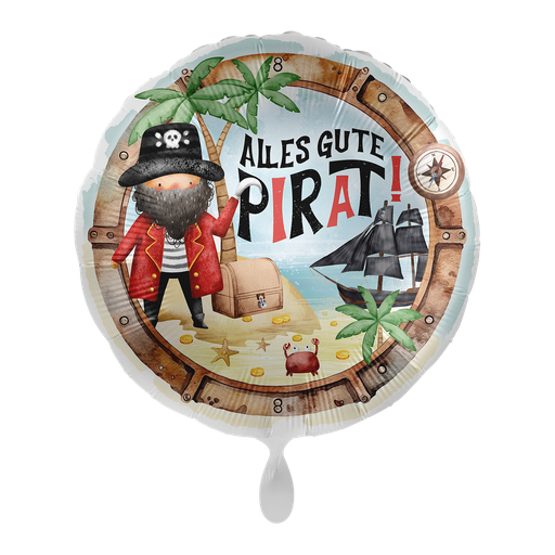 [81199-GER] Geburtstag Pirat - Pirate Ballon Folienballon 43cm