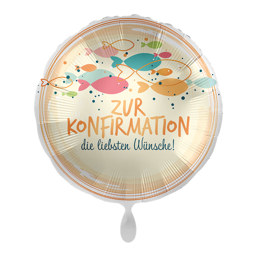 [70585K] Konfirmation Fischschwarm - Konfirmation Fish Swarm Konfirmationsballon Ballon Folienballon 43cm