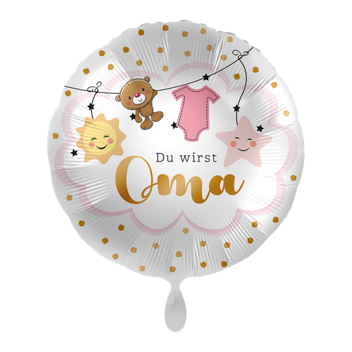 [70154K] Du wirst Oma - Baby Girl is Coming Geburt Birthday Ballon Folienballon 43cm