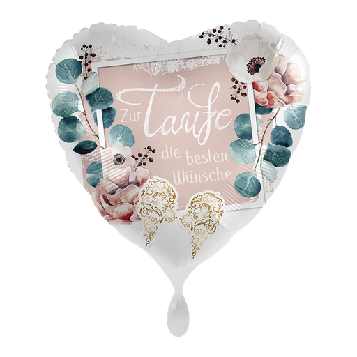 [5403K] Taufe Engel Herzballon - Ballon Folienballon 43cm